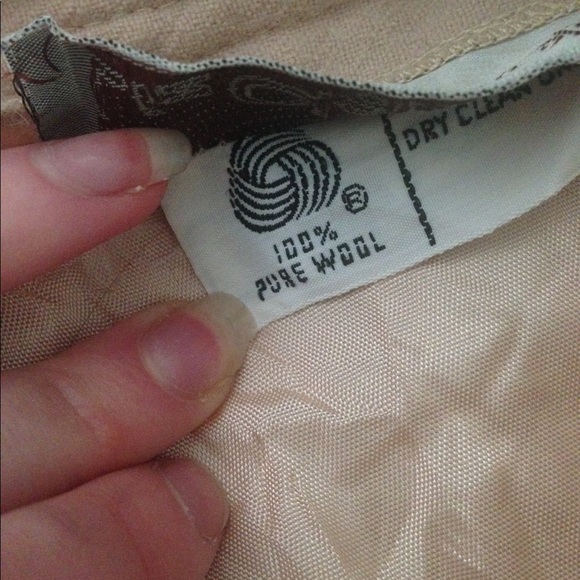 Vintage Tan Tailored Wool Pencil Skirt - Picture 5 of 6